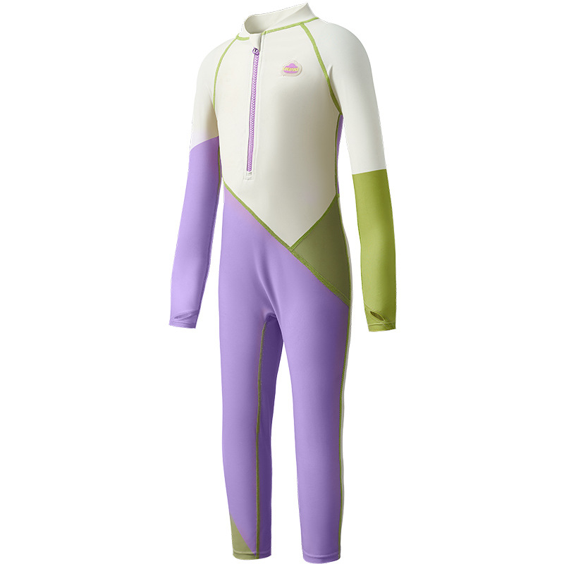 KK árbol traje de baño de una pieza para niños hilo original protector solar antibacteriano y resistente al cloro niña natación de manga larga bebé