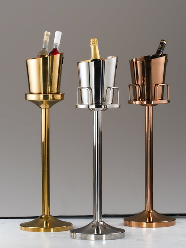 IYR7 New Model Floorstanding Champagne Barrel Bar Club Ice Bucket Set Thick Ice Bucket Stand Soft Furnishing Design Restaurant Ice Bucket