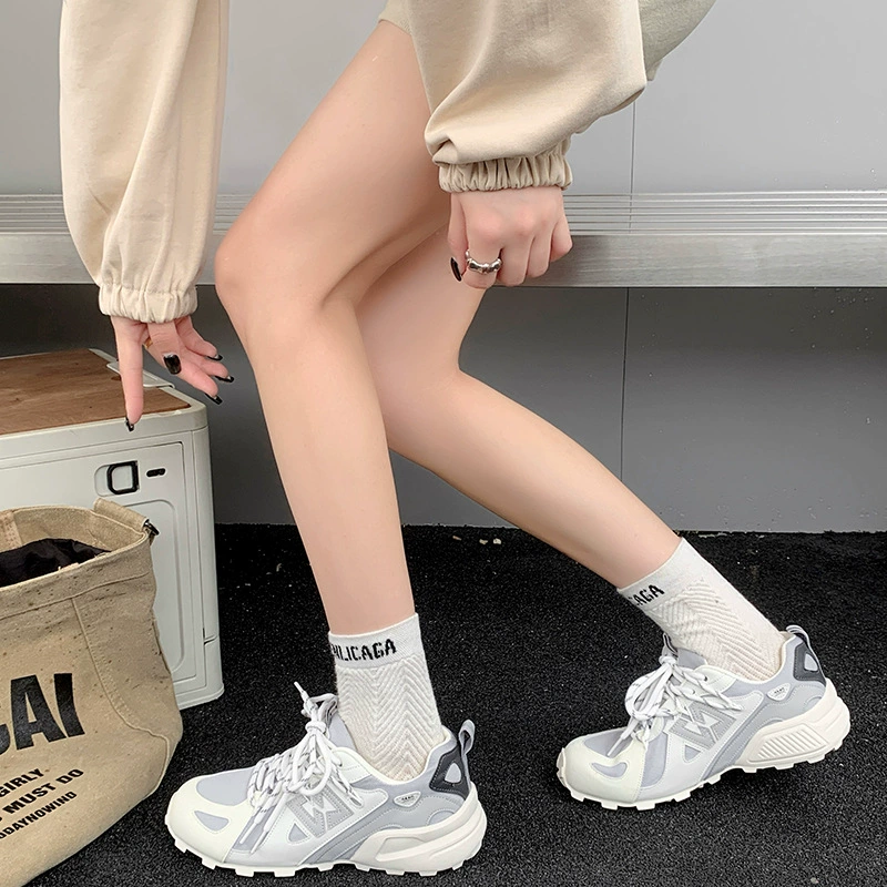 Forrest Gump, увеличивающие рост женские моральные тренировочные туфли на толстой подошве, весна-лето 2025, новая дышащая спортивная обувь с сеткой, легкая и универсальная.