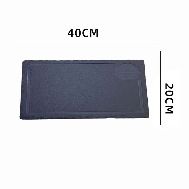 Japonés nuevo estilo ranurado Placa de pizarra placa Occidental cafetería creativa pizarra filete placa aislada roca placemat