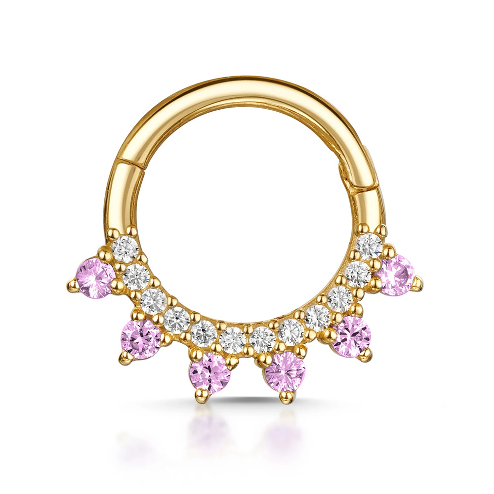 Fashion Geometric Sterling Silver Inlay Zircon Nose Ring 1 Piece