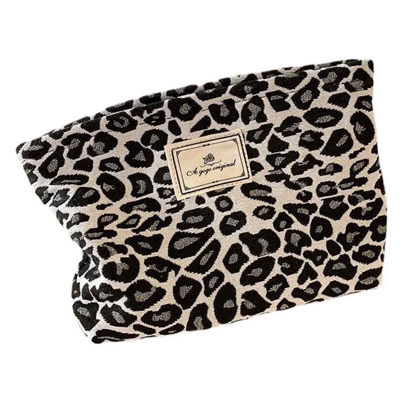 Amazon Cross-Border Leopard Print Cosmetic Bag, Thickened Storage, Convenient Hand-Held Cosmetic Bag for Travel, Wholesale