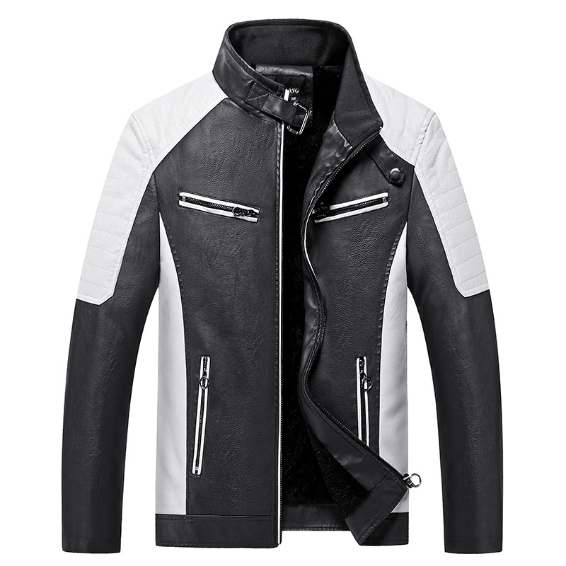 Comercio exterior spot nuevo 2024 primavera chaqueta de cuero de hombre moda de cuello de pie chaqueta de cuero PU casual chaqueta chaqueta de hombre