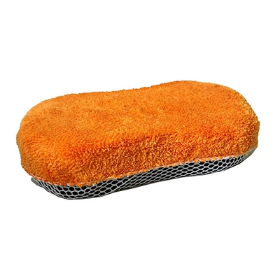 Wipe Water Absorbent Sponge Block – Car cleaning tools - orange-single-sided-coral-velvet-8-figure-sponge-block-23115cm