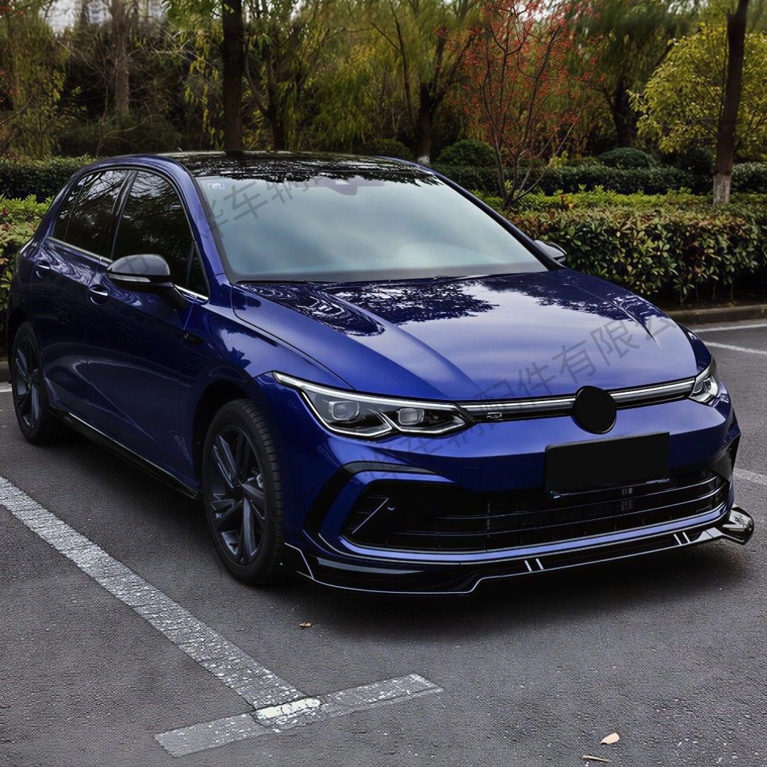 Suitable for 2020-23 Golf 8 MK8 three-section front lip hydrographic rear spoiler small body kit