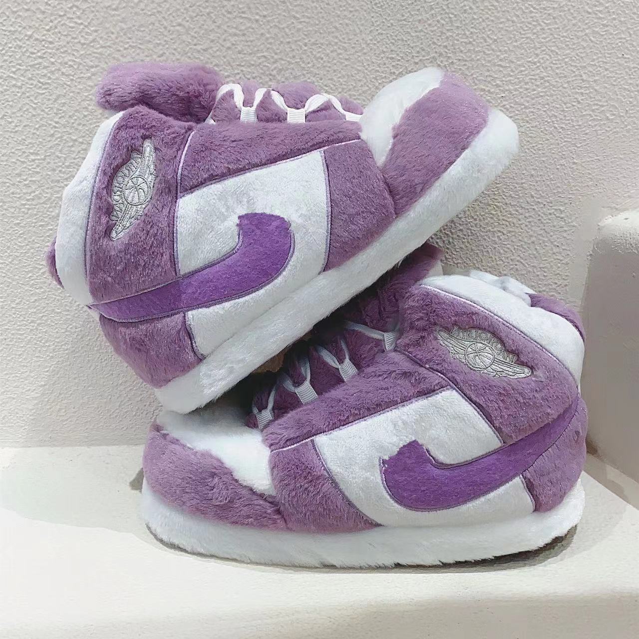 抖音恶搞aj棉拖鞋椰子小鬼回到未来家居鞋保暖情侣新年礼物白椰子