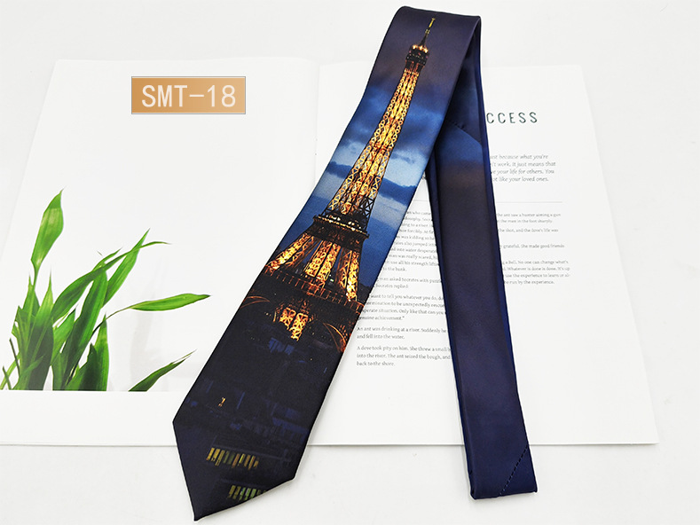 Fabricante spot impresión digital corbata de hombre estilo de Hong Kong moda retro casual animal divertido hecho a mano estilo 8cm