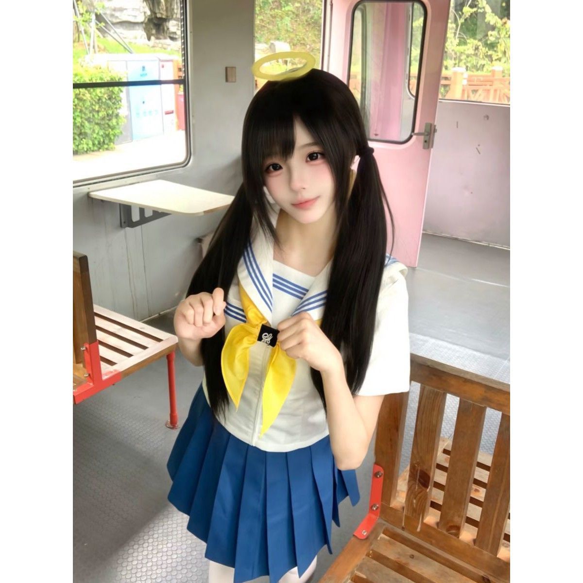 甜美风正统水手服套装女JK制服海军领上衣夏季软妹短袖百褶裙穿搭