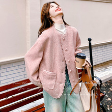 樱花粉短款毛呢外套女2025秋冬新款千金感小香风气质高级呢子大衣