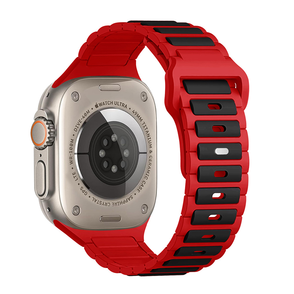 Para Apple i watch tres cuentas silicona bicolor correa apple watch9/8/SE/7/6/5/4/3