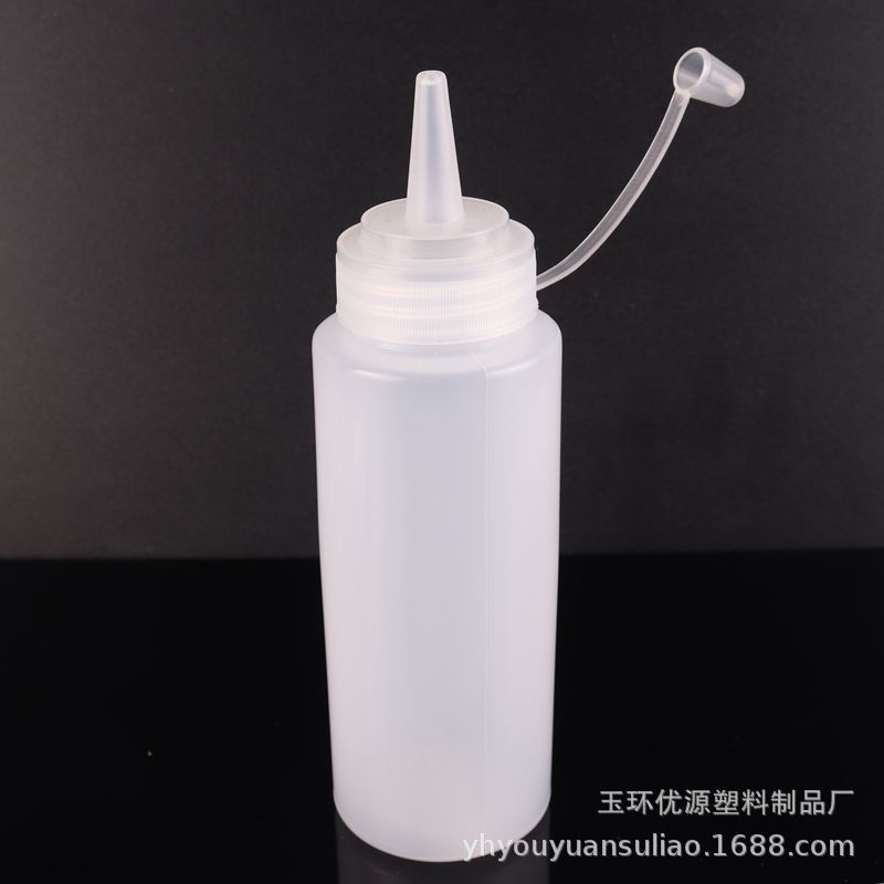 厂家直销厨房用品调料瓶 沙拉酱瓶果酱瓶挤压瓶尖嘴透明塑料瓶