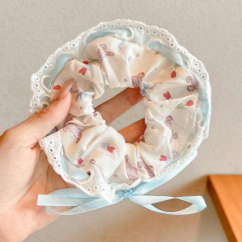 Primavera y verano coreanos, anillo de cabello de intestino grueso, nuevo tipo de cabello de cabello de cola de caballo, flor de bosque, cabello de sensación superior, adornos de cabello para mujeres