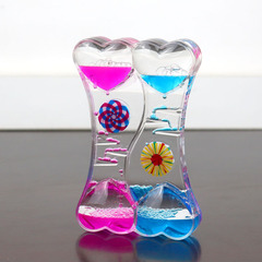 Creative Fashion Two-Color Oil Drip Toy, Dynamic Stress Relief Oil Dropping Hourglass Craftsmanship Ornament Home Decoration Gift