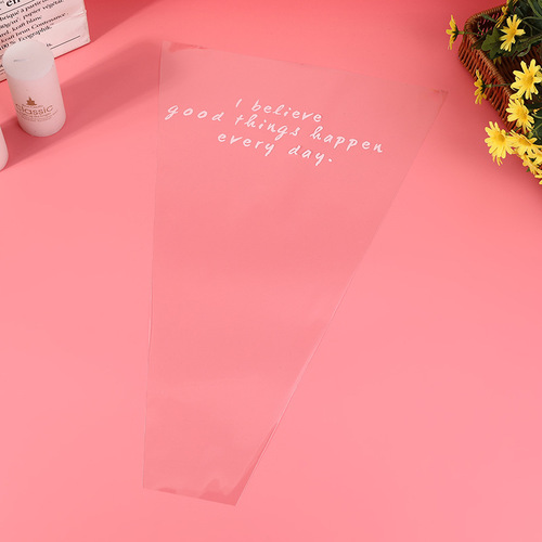 Wholesale transparent printed multiple bags of roses and lilies flower packaging bagging single transparent bouquet packaging