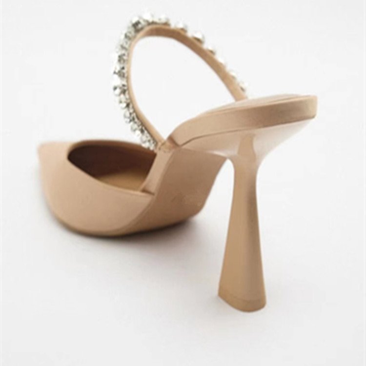 Pantofi de damă cu toc înalt și stiletto, model nou de vară 2022, mărimi mari, pentru comerț exterior, casual, cu strasuri, cu vârf ascuțit_voghion.com