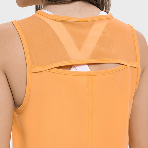 A drop-shipping new model of hollowed out beautiful back yoga clothes for women. Breathable mesh light and short fitness sports vest for women.