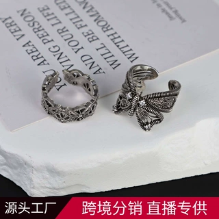 镀S925银戒指轻奢高级感小众设计开口可调节指环不掉色手饰品女