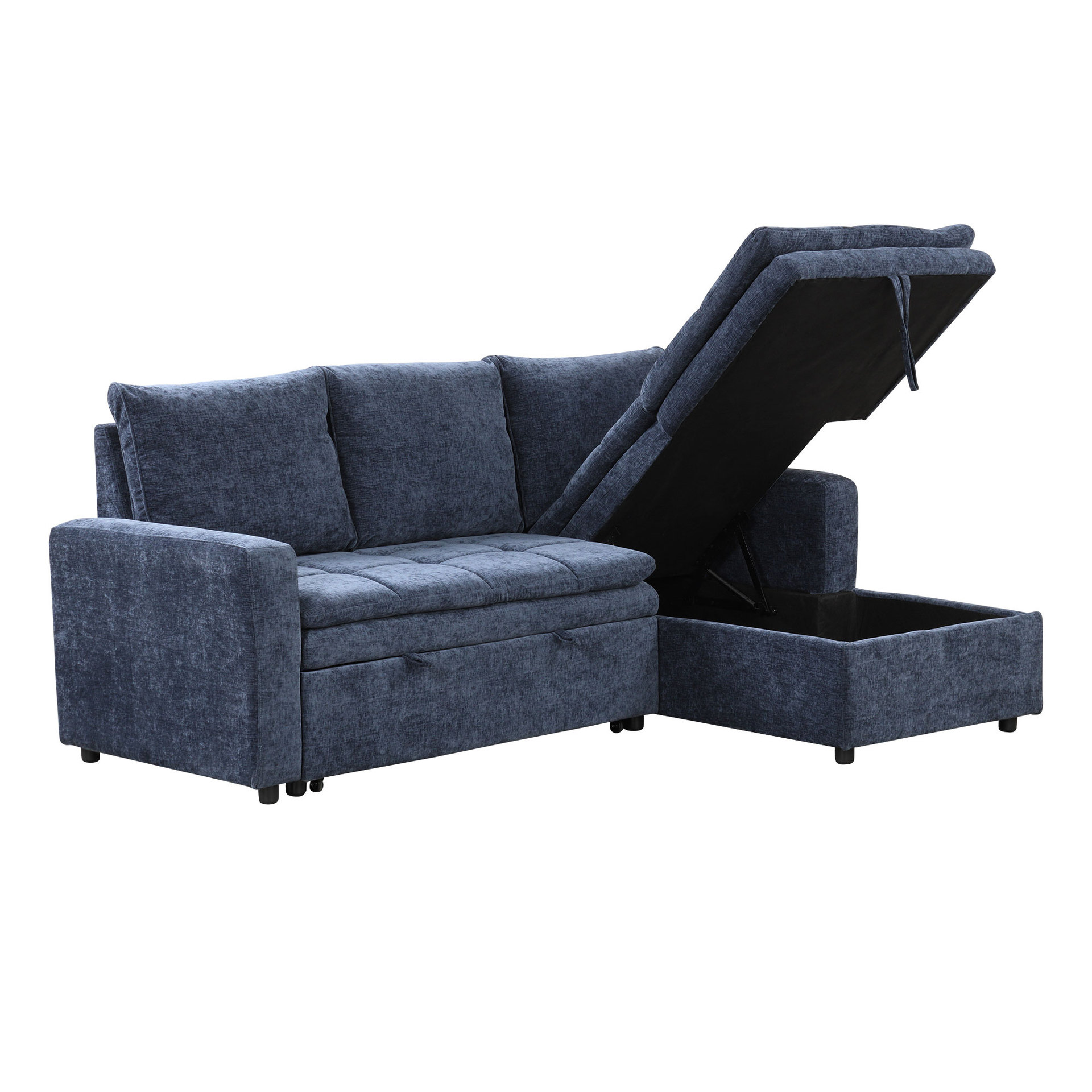 Sofá cama multifuncional de madera sólida plegable de almacenamiento de doble propósito pequeño tipo sala de estar desmontable sofá cama doble simple