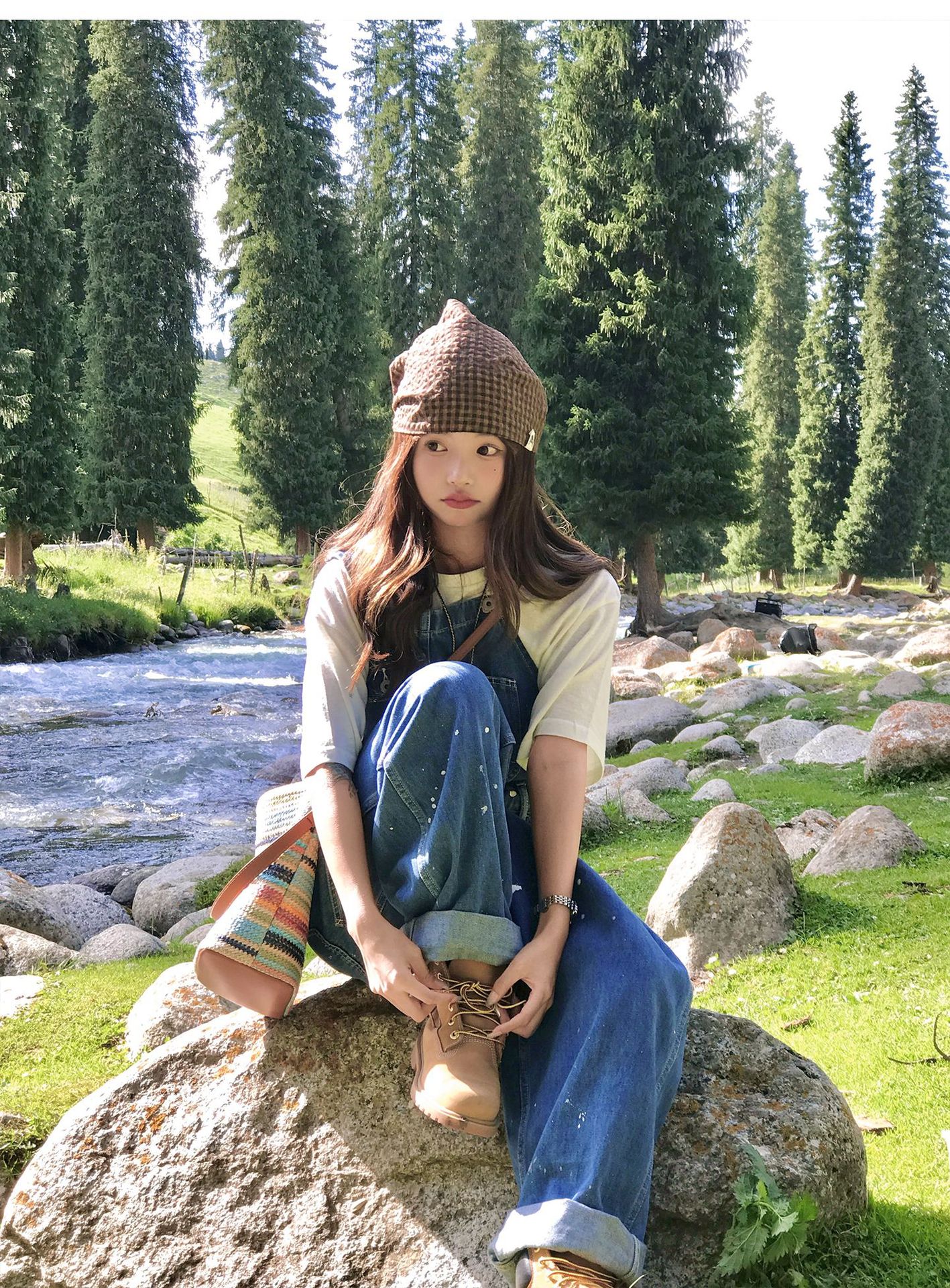 Vintage-Karomütze für Damen, dünn, für den Sommer, für großen Kopfumfang, elegant, vielseitig und lässig._voghion.com