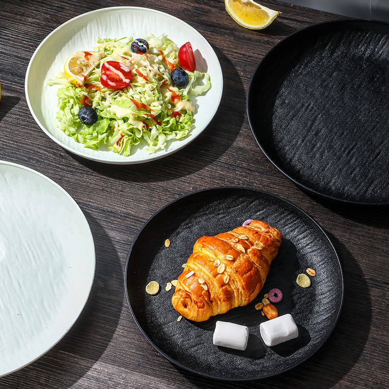 跨境TEMU高颜值小盘子家用餐桌骨头盘垃圾盘水果盘子石纹菜盘零食