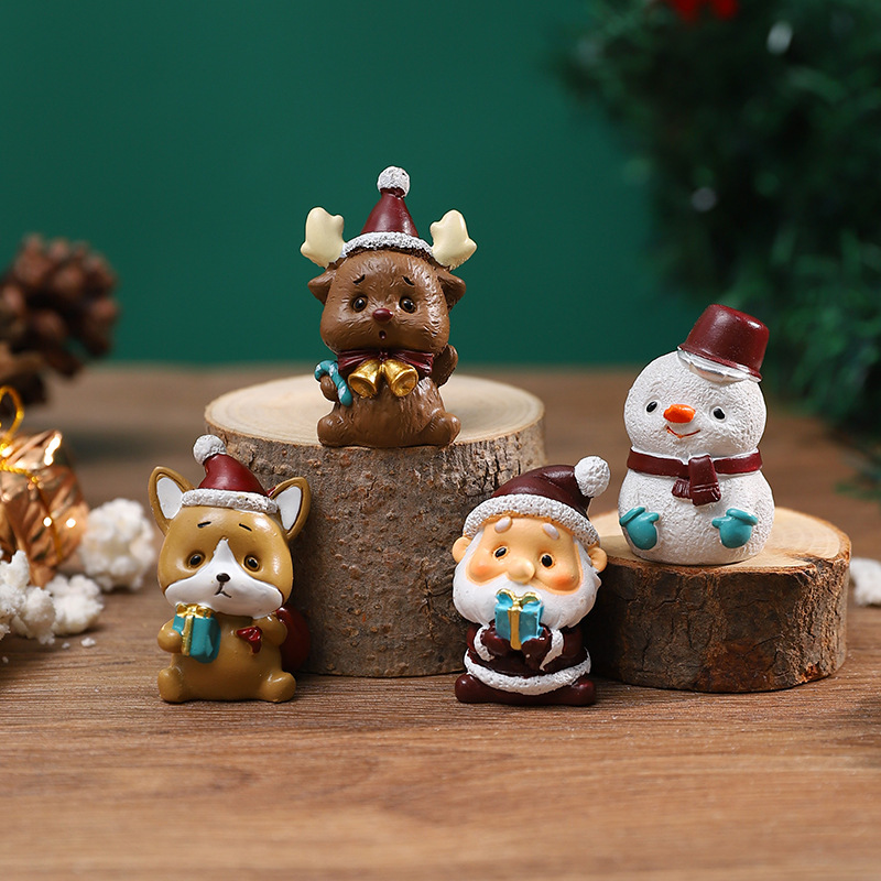 Christmas Small Ornaments Kindergarten Small Gifts Children's Cute Resin Decorations Gift Desktop Mini Christmas Tree