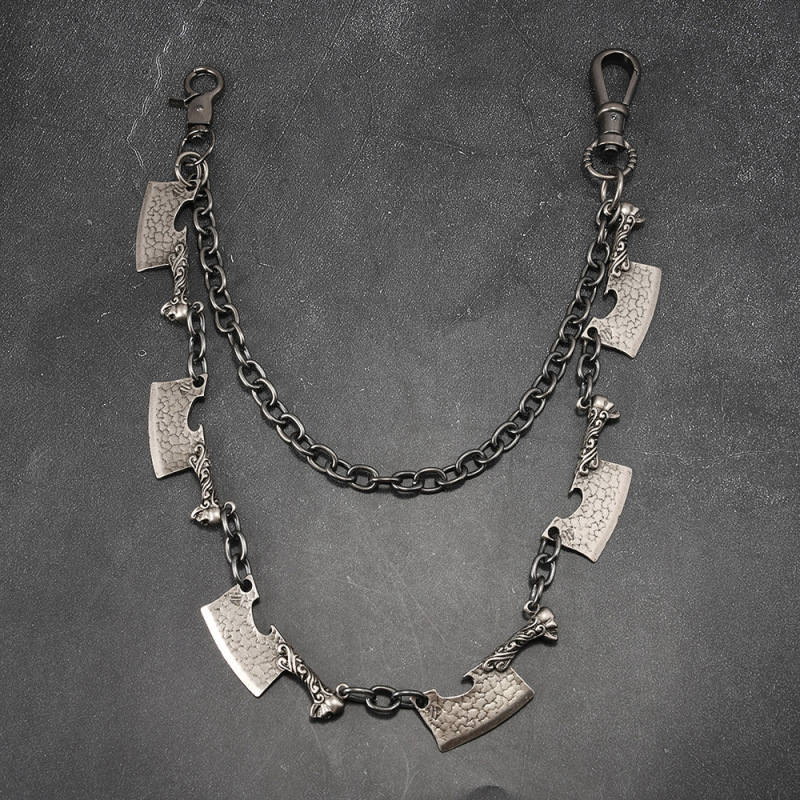 Trendy Simple Double-Layer Punk Hip-Hop Knife Chain Pants Chain Keychain Alloy Skull Pendant Denim Accessory Trendy Simple Double-Layer Punk Hip-Hop Knife Chain Pants Chain Keychain Alloy Skull Pendant Denim Accessory