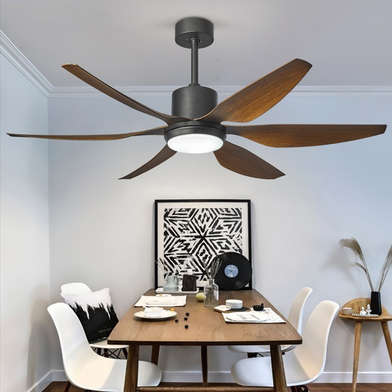 Nordic variable frequency DC fan light strong wind power large size American living room dining room ceiling fan electric lamp integrated fan light