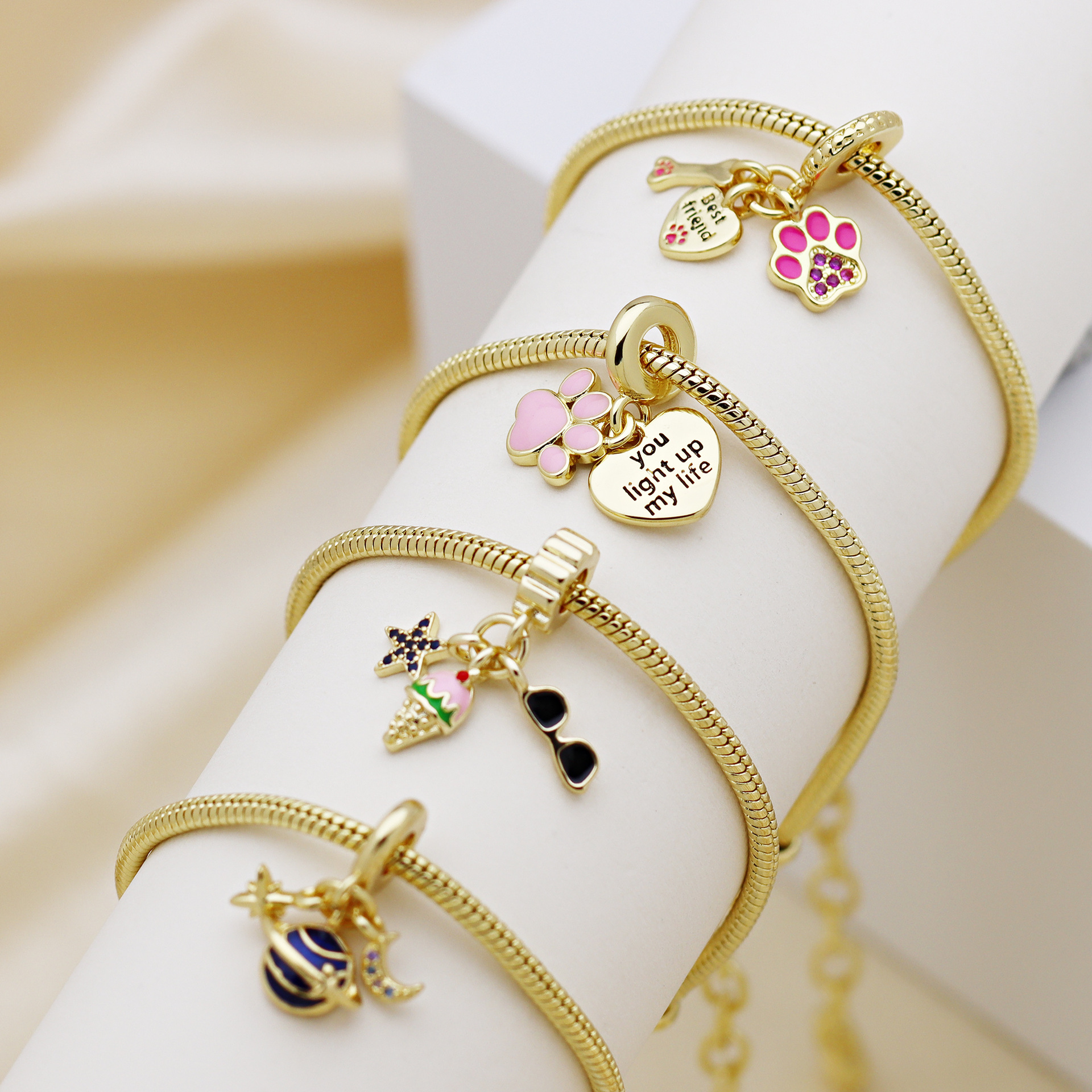 13g Weight Pendant Jewelry Making Type 23mm, 31mm Jewelry Making Size Zircon Inlay Material DIY Jewelry Accessories Classification 1 Piece Quantity Copper Material Ice Cream, Moon Pattern Enamel Design Cute, Sweet Style 1 Piece 23mm 31mm Copper Zircon Ice Cream Moon Pendant 4