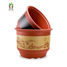 茶花专用陶瓷树脂花盆紫砂盆仿古陶瓷茶花中国风塑料花盆生产厂家