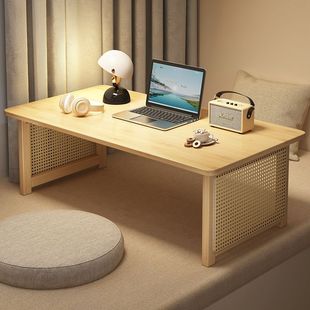 Bay Window Balcony Small Tea Table Foldable Tatami Tea Table Japanese Style Light Luxury Log Kang Table Tea Table Indoor