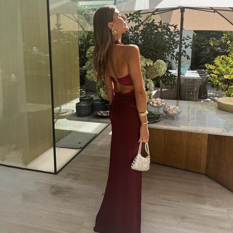 Women's European American Style High Waist Sexy Backless Mermaid Dress Slimming Elegant Fashion 2025 New Feel Cross Border_ecoleips.com
