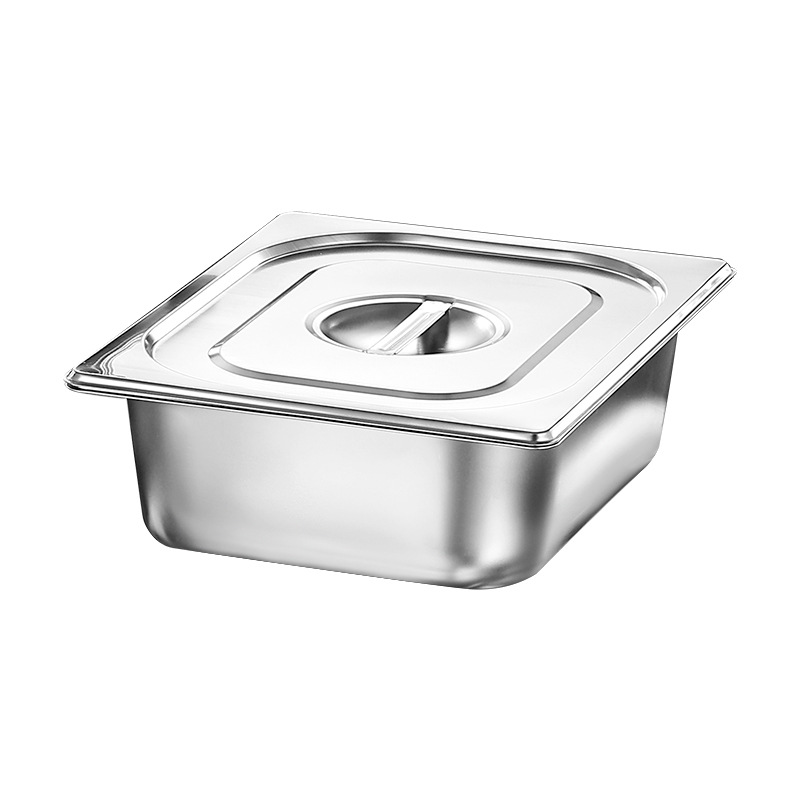 Contenedor Gastronómico de Acero Inoxidable, Grado Alimenticio, Rectangular, para Restauración y Comida Rápida