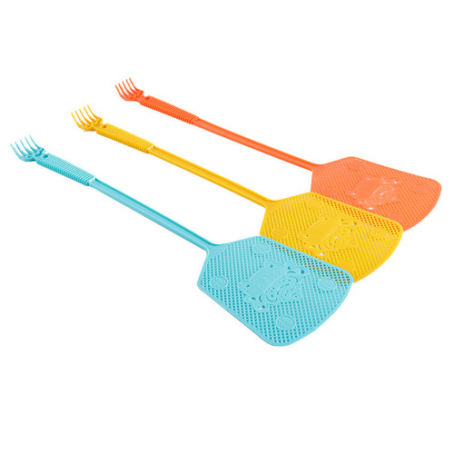 Manufacturer manual fly swatter plastic thickened long handle household summer manual plastic fly swatter street stall supply