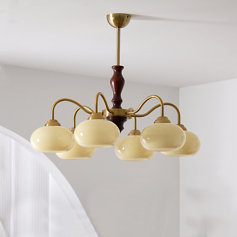 Comedor retro americano estudio dormitorio caqui candelabro luces de sala de estar de madera sólida vintage silencioso