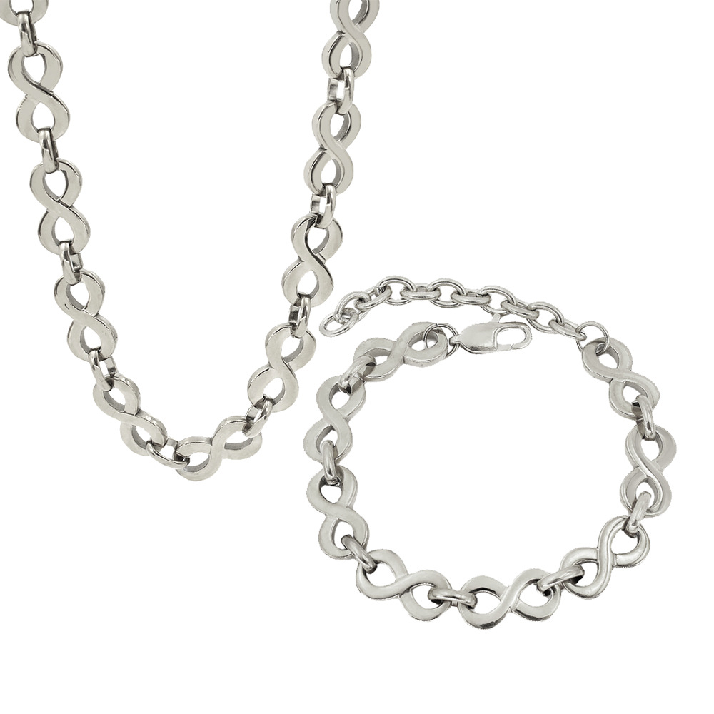 26g Weight PVD Coated Gold Plating Process 18K Gold, Real Gold Plated Plating Material Chain Bracelet, Necklace Classification Handmade Chain Chain Type Necklace + Jewelry Quantity Holiday, Daily Occasion 304 Stainless Steel Material Solid Color Pattern 2025 Spring and Summer Season Women's Gender Hip-Hop, Retro Style Waterproof Non Tarnish Craft PVD Coated 18K Gold Real Gold Plated Solid Color 304 Stainless Steel Hip-Hop Retro Waterproof Non Tarnish Chain Bracelet Necklace 44