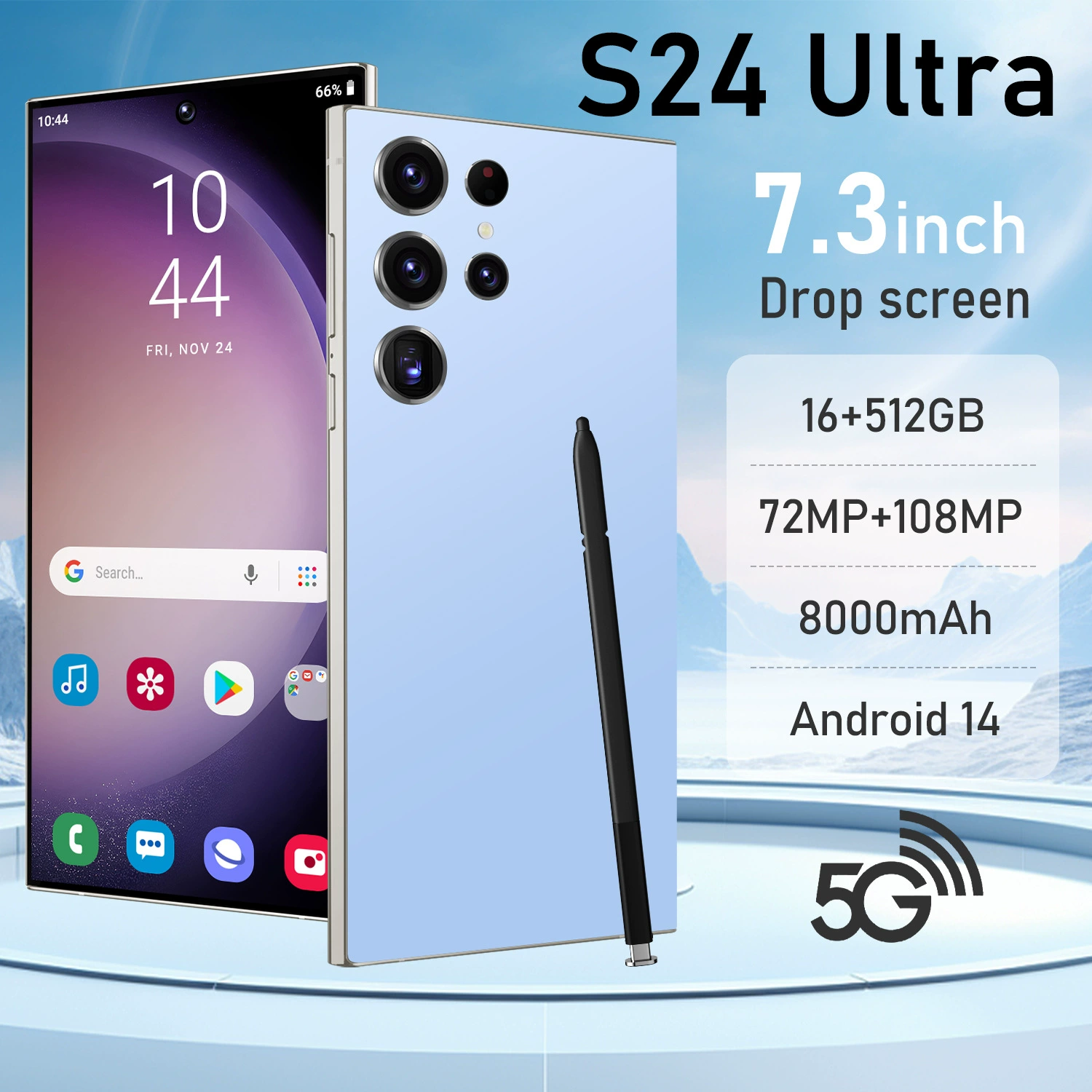 Розничный поставщик кросс-бордер взрывной мобильный телефон S24ULTRA верхняя конфигурация недорогое производство оптовая цифровая ночная съемка