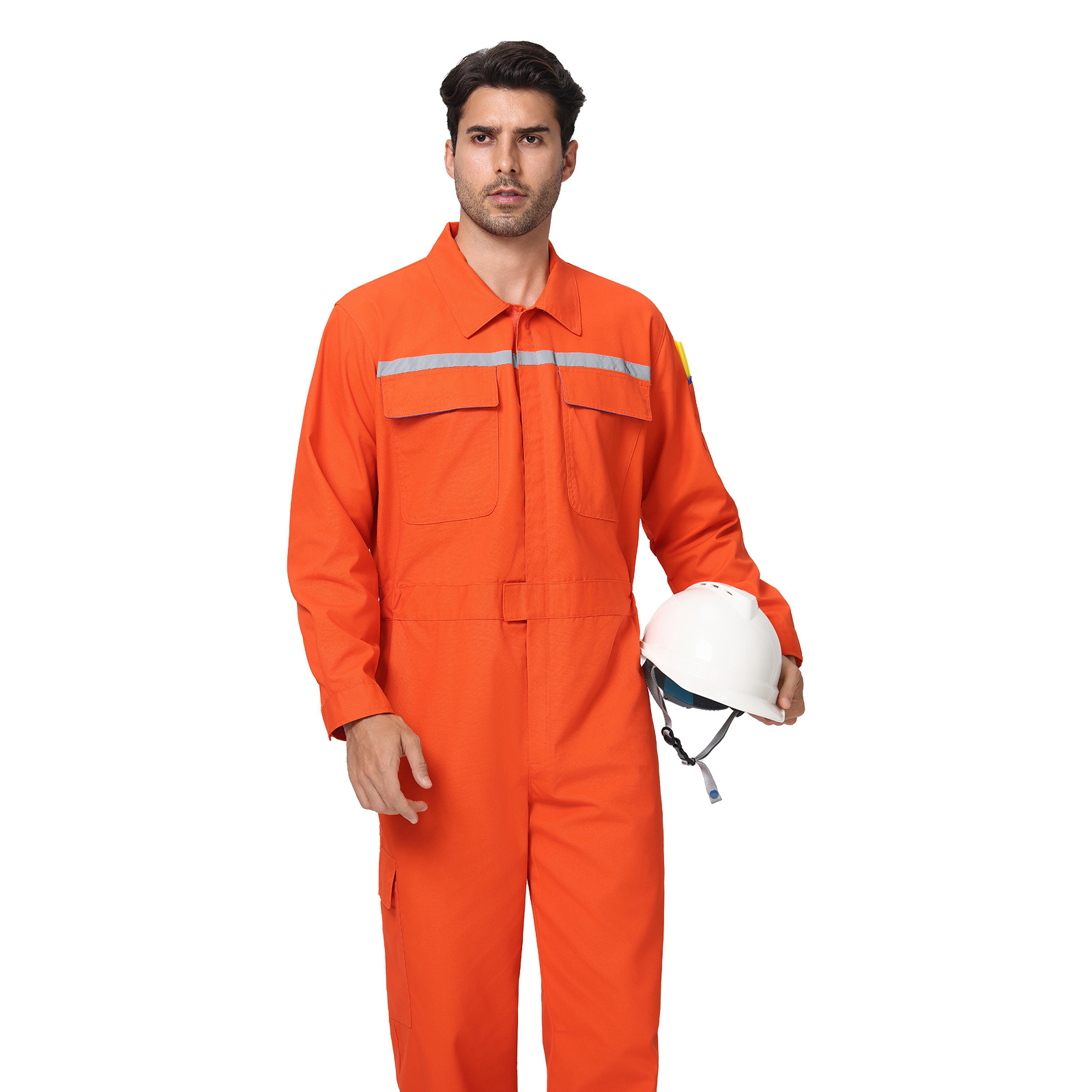 Comercio exterior conjunto de ropa de trabajo a prueba de polvo tira reflectante astillero pintura por pulverización resistente al desgaste herramientas de soldadura a prueba de quemaduras al por mayor ventilación image 6