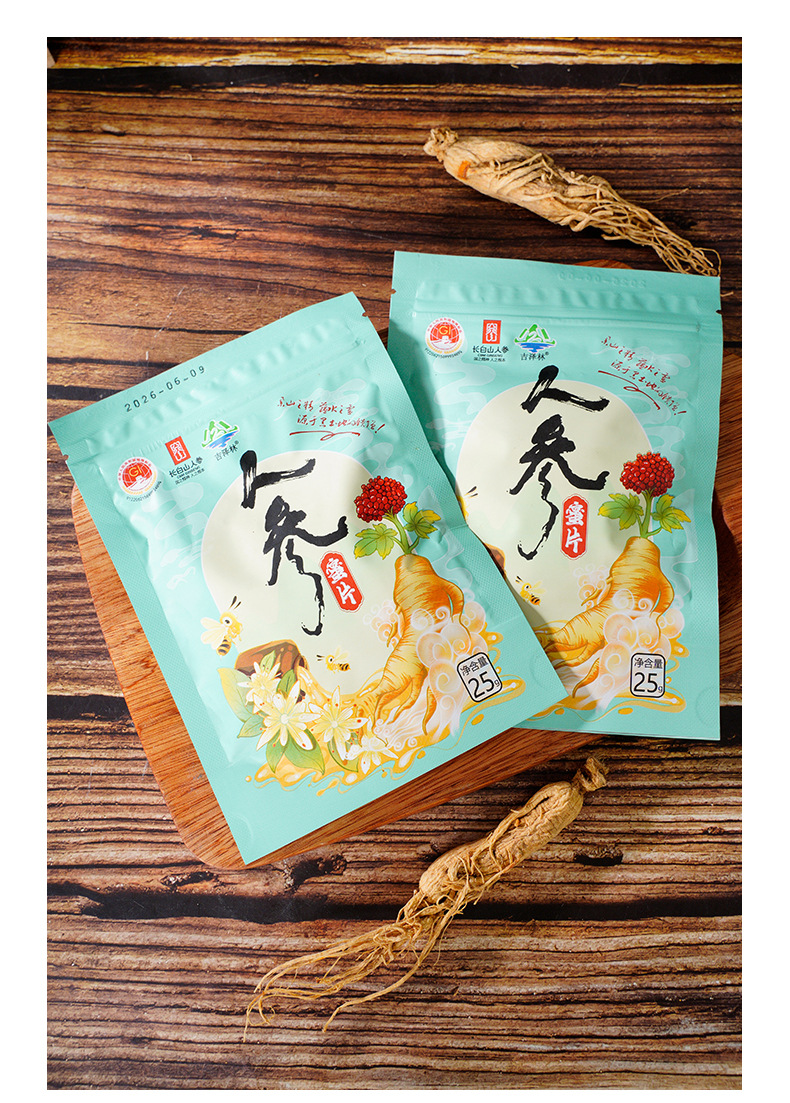 Fresh Ginseng Honey Slices 25g Ready to Eat Changbai Mountain Ren Shen Mi Pian specifications