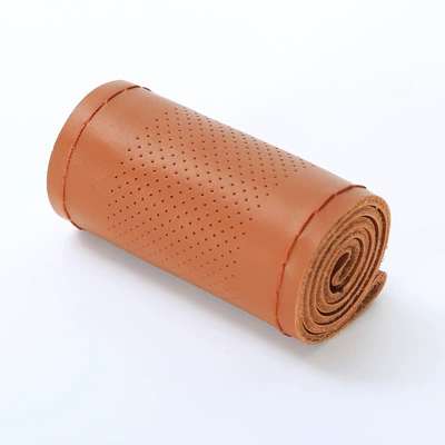 Steering wheel cover — Direct delivery - medium-hole-brown-brown-thread-36cm