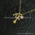 Square Sugar - Gold with Light Pink Diamonds