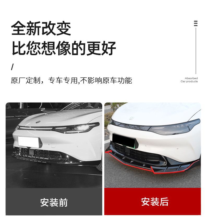 Suitable for Leapmotor C01 front lip modification Black Warrior kit, C01 front spoiler, sporty appearance front face accessories