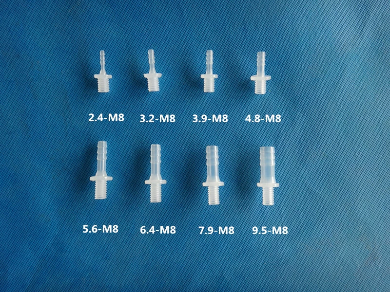 Пластиковый штуцер пагоды наружного провода M8 Метрический резьбовой шланг Прямо через перегородку Резьбовой прямой штуцер шланга пагоды