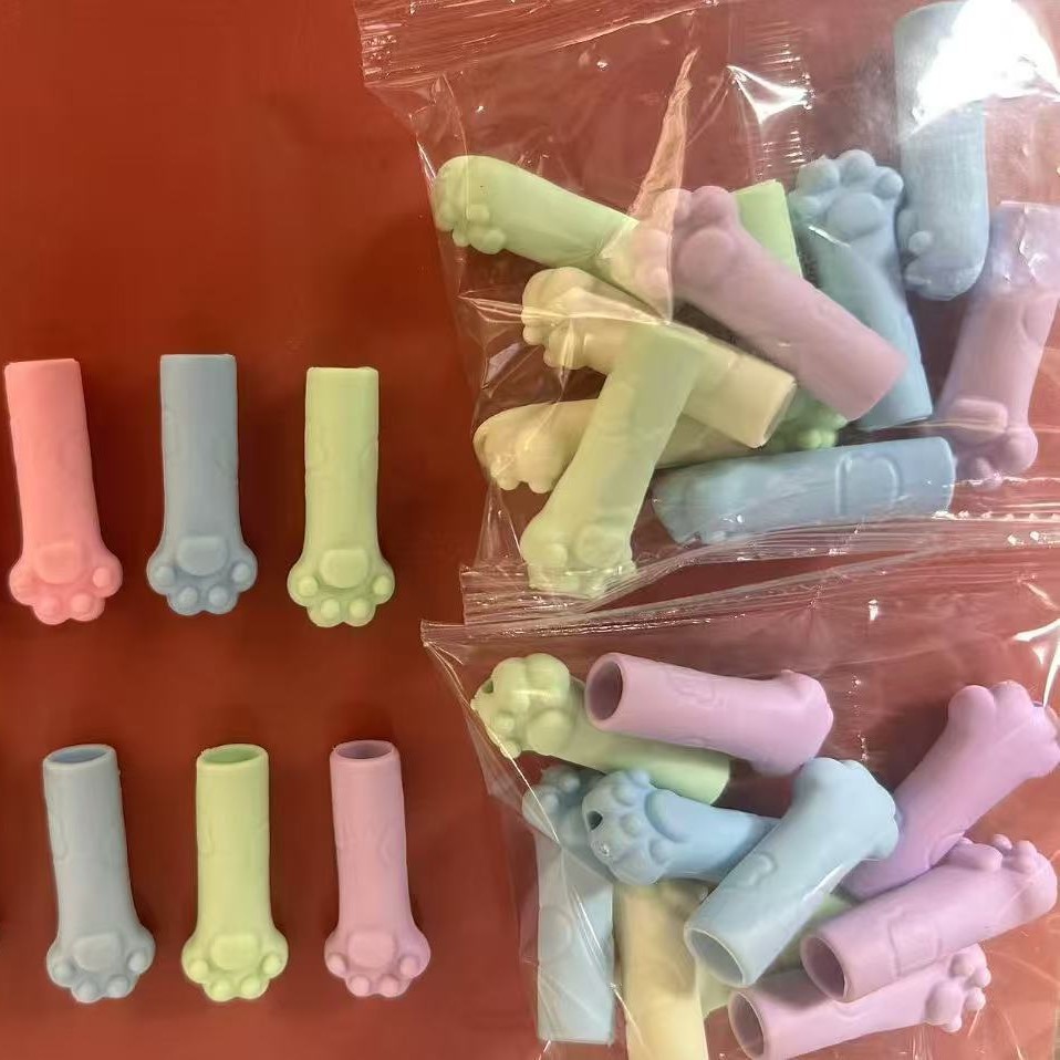 Capuchón de Goma para Lápiz con Forma de Garra de Gato Goma protector de punta para papelería escolar