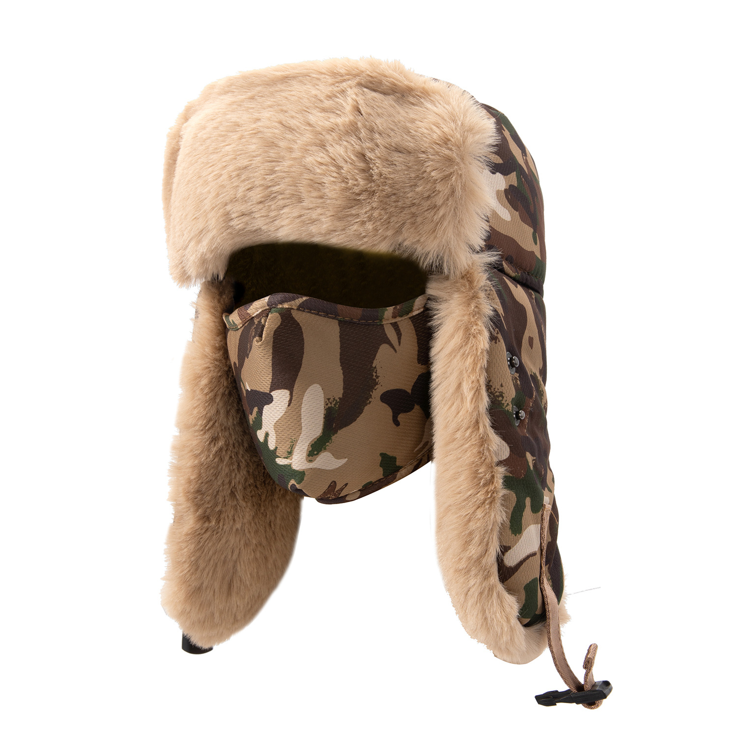 Sombrero invierno Thunderbolt sombrero hombre camuflaje grueso sombrero de esquí calentamiento almacenamiento de calor guantes de terciopelo sombrero de vuelo moda de personalidad