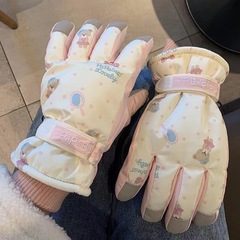 スキー手袋の女性は冬にタッチパネルにベルベットをつけて保温防寒防風防水バイクに乗る手袋の潮を厚くすることができる