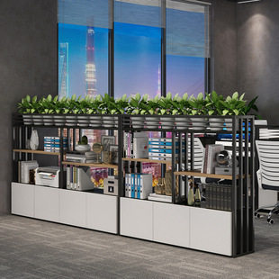 Iron Office Screen Partition Storage Rack Partition Wall Modern Simple Restaurant Fence Green Plant Flower Rack Partition Cabinet