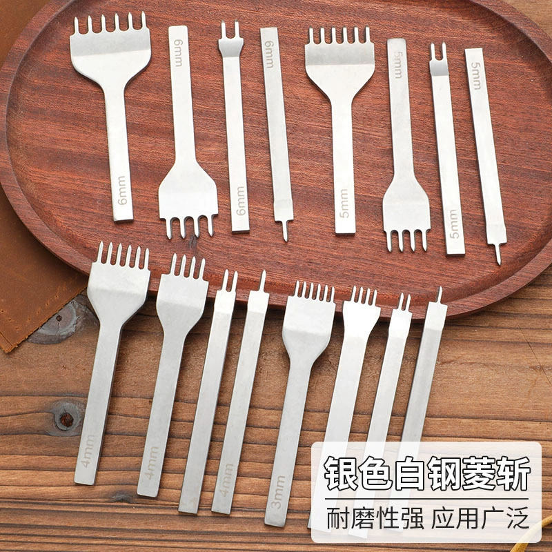 Кожаный инструмент белый стальной рубленый 3456 мм ручной работы кожаный перфоратор перфоратор инструмент diy кожаный шитье кожи