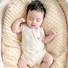 包屁衣嬰兒夏裝薄剛出新生兒三角無袖哈衣寶寶吊帶背心連體衣網眼