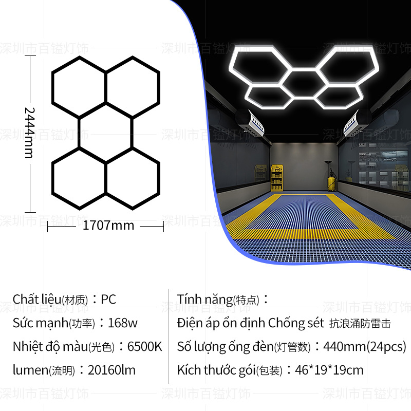 [5개 구멍] 벌집형 브래킷 램프 모양 2