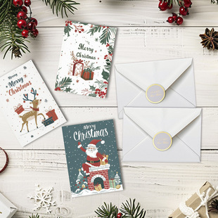 Cross-border Creative Christmas Eve Blessing Folding Happy Card Cartoon Handwritten Message Kaka suit Envelope